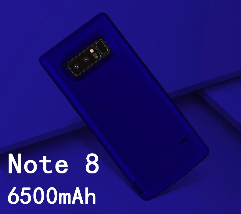 Чехол для зарядного устройства для samsung Galaxy Note 9 Note 8 тонкий ударопрочный внешний аккумулятор чехол для samsung S8 Plus USB Charing Cover 6500 - Цвет: Note8-Blue