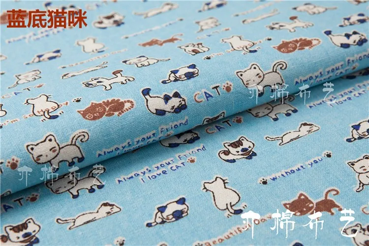 Aliexpress.com : Buy 50x150cm Blue Cat Cotton Fabric Cloth