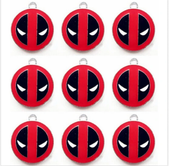 

20pcs Cartoon Deadpool hero red Enamel Metal Charm Pendants DIY Jewelry Making Mobile Phone Accessories B-027