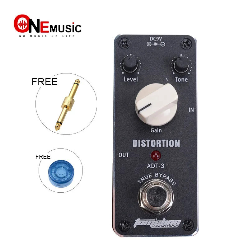 MINI Distortion Effect Pedal Aroma ADT 3 Distortion AC/DC Adapter Jack True bypass guitar Level