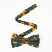 Цветочный принт хлопчатобумажный галстук-бабочка мужской Выпускной свадебный галстук-бабочка в стиле кэжуал мужские костюмы Cravats Skinny Butterfly