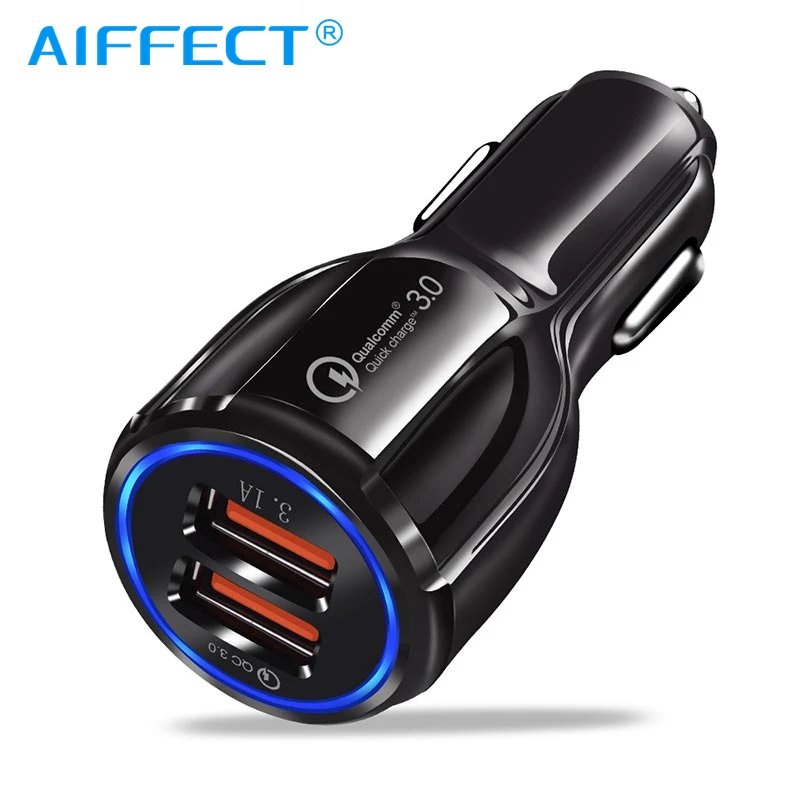 AIFFECT سيارة شاحن يو اس بي سريعة تهمة 3.0 2.0 الهاتف المحمول شاحن 2 منفذ USB سريع سيارة شاحن آيفون سامسونج شاحن الجهاز اللوحي AIFFECT سيارة شاحن يو اس بي سريعة تهمة 3.0 2.0 الهاتف المحمول شاحن 2 منفذ USB سريع سيارة شاحن آيفون سامسونج شاحن الجهاز اللوحي