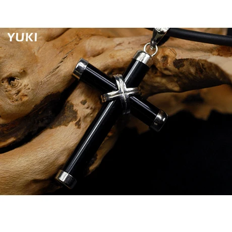 Для мужчин чокер, мужской/женский s925 металлический браслет черный оникс крест ожерелье Иисуса кулон, аксессуары для мальчиков/девочек, подарок для влюбленных