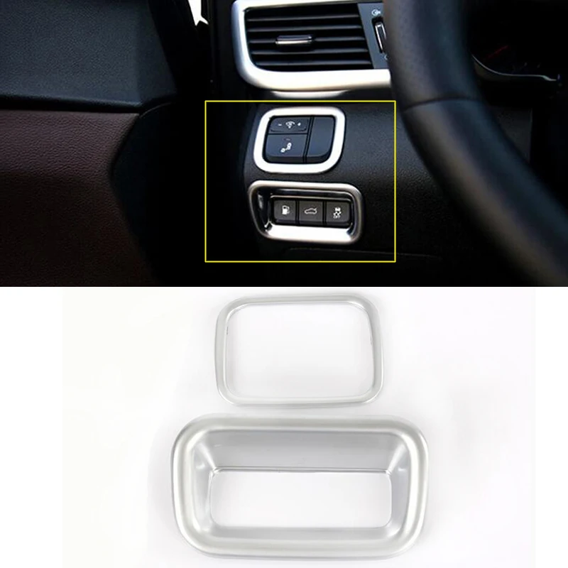

For Kia Optima K5 2016 Headlight Switch Cover + Rear Trunk Switch Button Cover Interior Frame Trim 2 pcs/set ABS Chrome