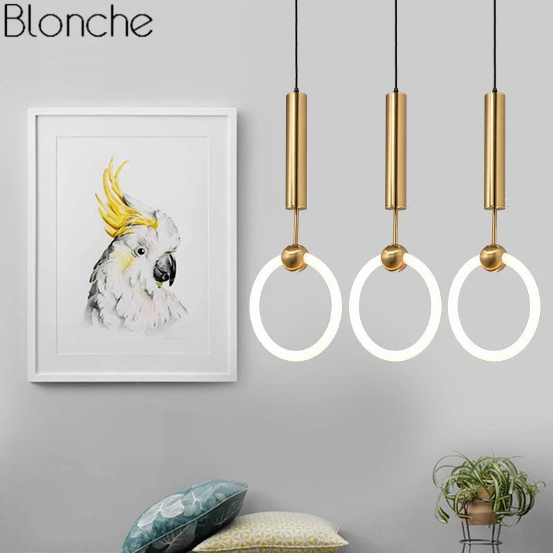 Anel de Ouro Lâmpada para Home Sala de Loft Lee Broom Luzes Pingente Moderno Levou t6 Círculo Pendurado Decor Luz Luminárias Luminária 4 Home Decor Sala de Loft Luz Luminárias luminária