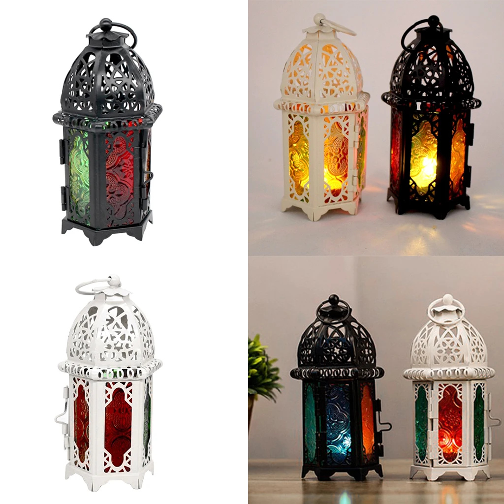 

Set 2 Glass Candlestick Candle Holder Lantern Lamp Home Wedding Xmas Decor