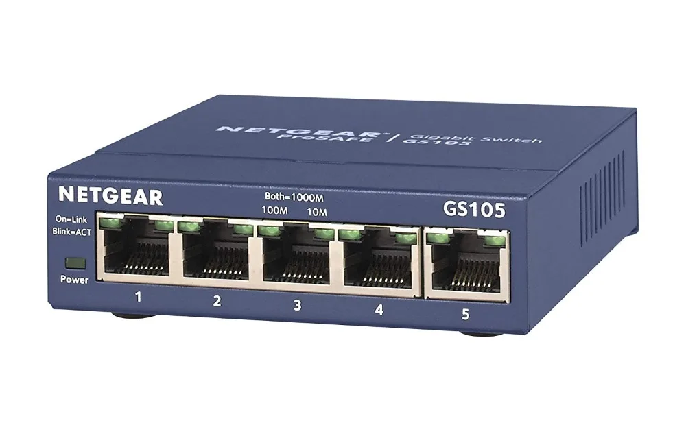 Original Netgear GS105 5 Port 10 100 1000 Gigabit Ethernet Bandwidth 10 Gbps Unmanaged Desktop Switch 4