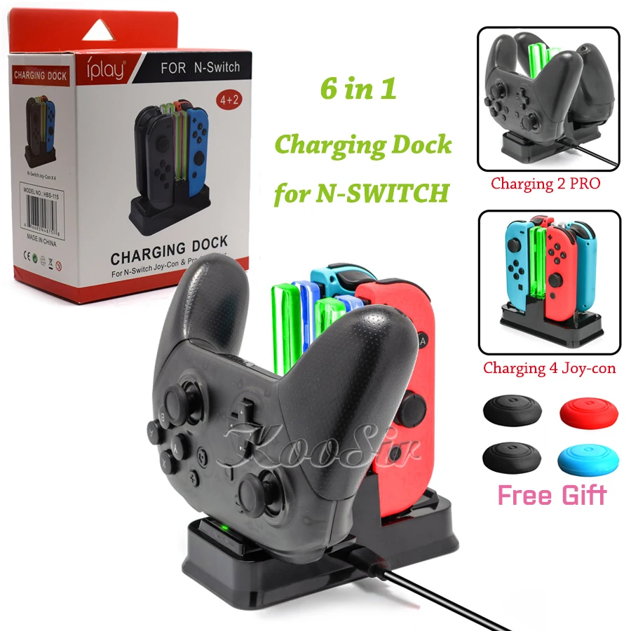 Новый переключатель Joycon светодиодный зарядная док станция Nintendo Switch Pro контроллер