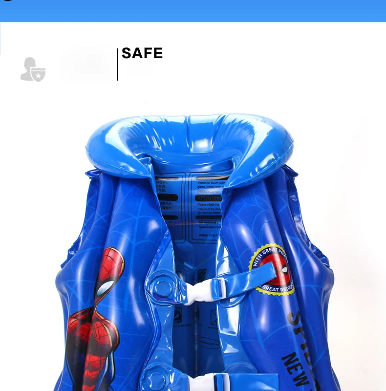 adjustable life vest swimsuit child inflatable pool float Spider-man children kids baby swimming drifting boating safety jacket (2)