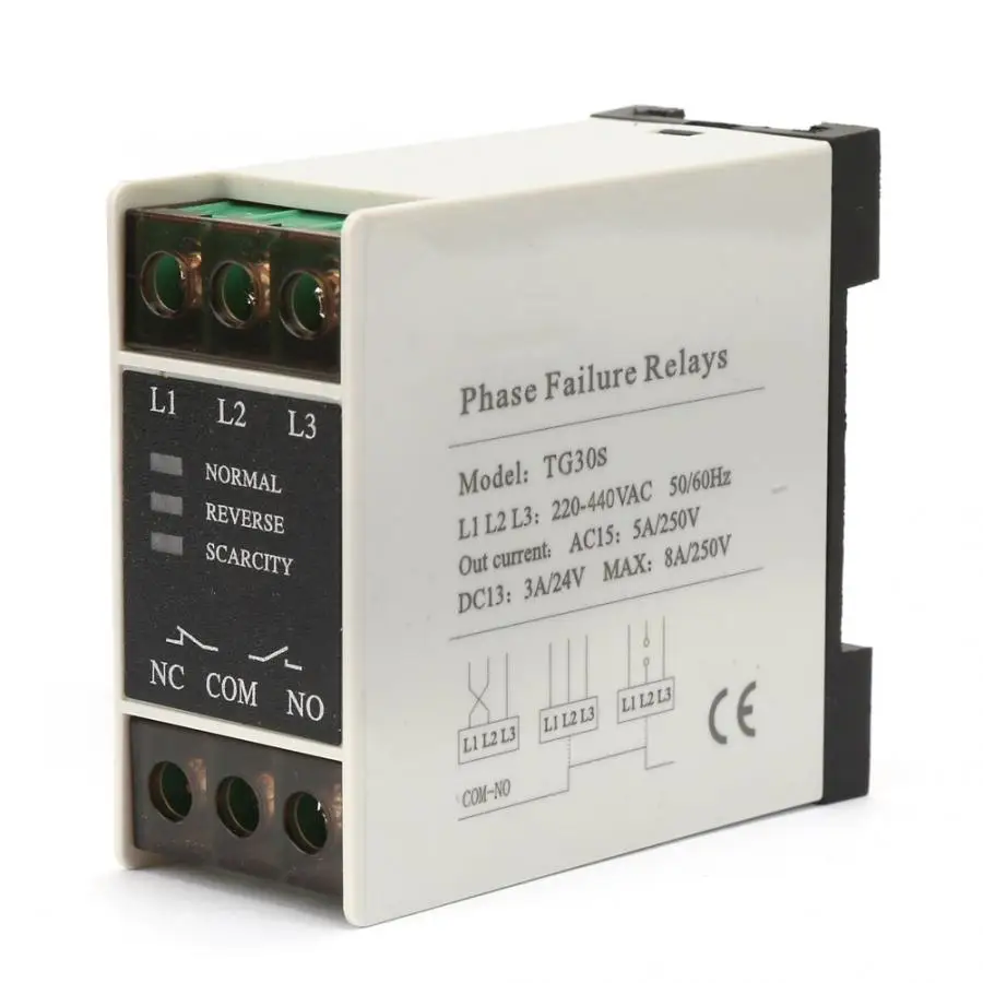 

Voltage Relay Delay Relay TG30S 220-440V AC Mini 3-Phase Sequence Relay Protector Voltage Phase Protective Relay Latching new