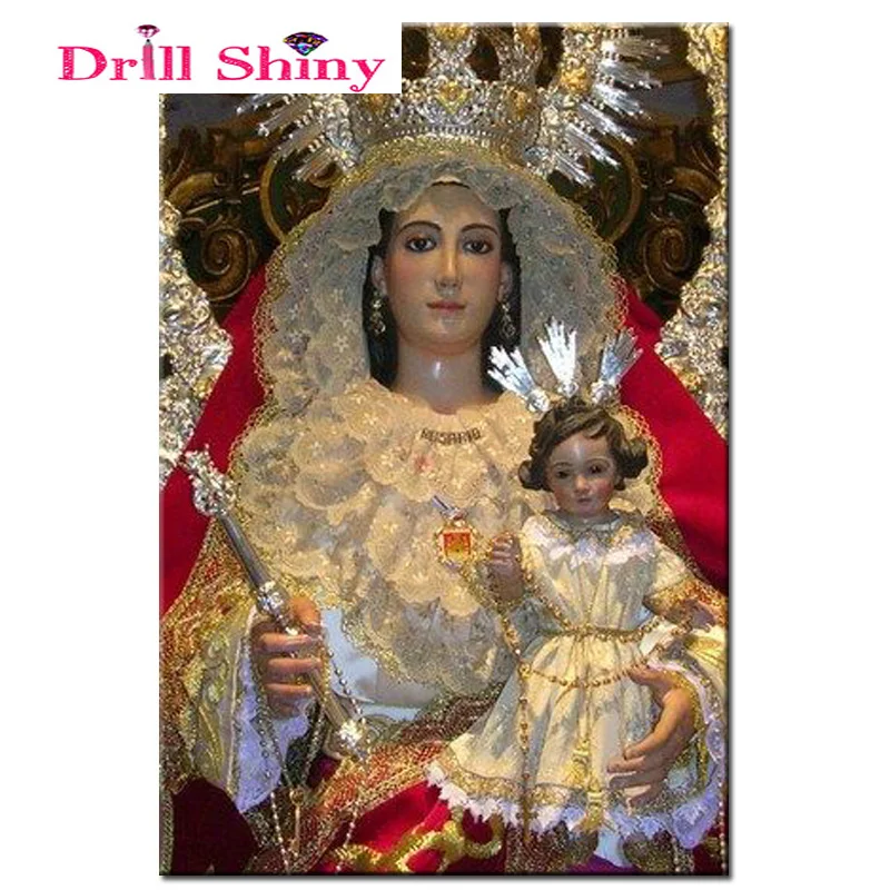 

Drill Shiny 3D DIY diamond painting mother and child Cross Stitch Diamond Mosaic Painting Needlework Home Decorative