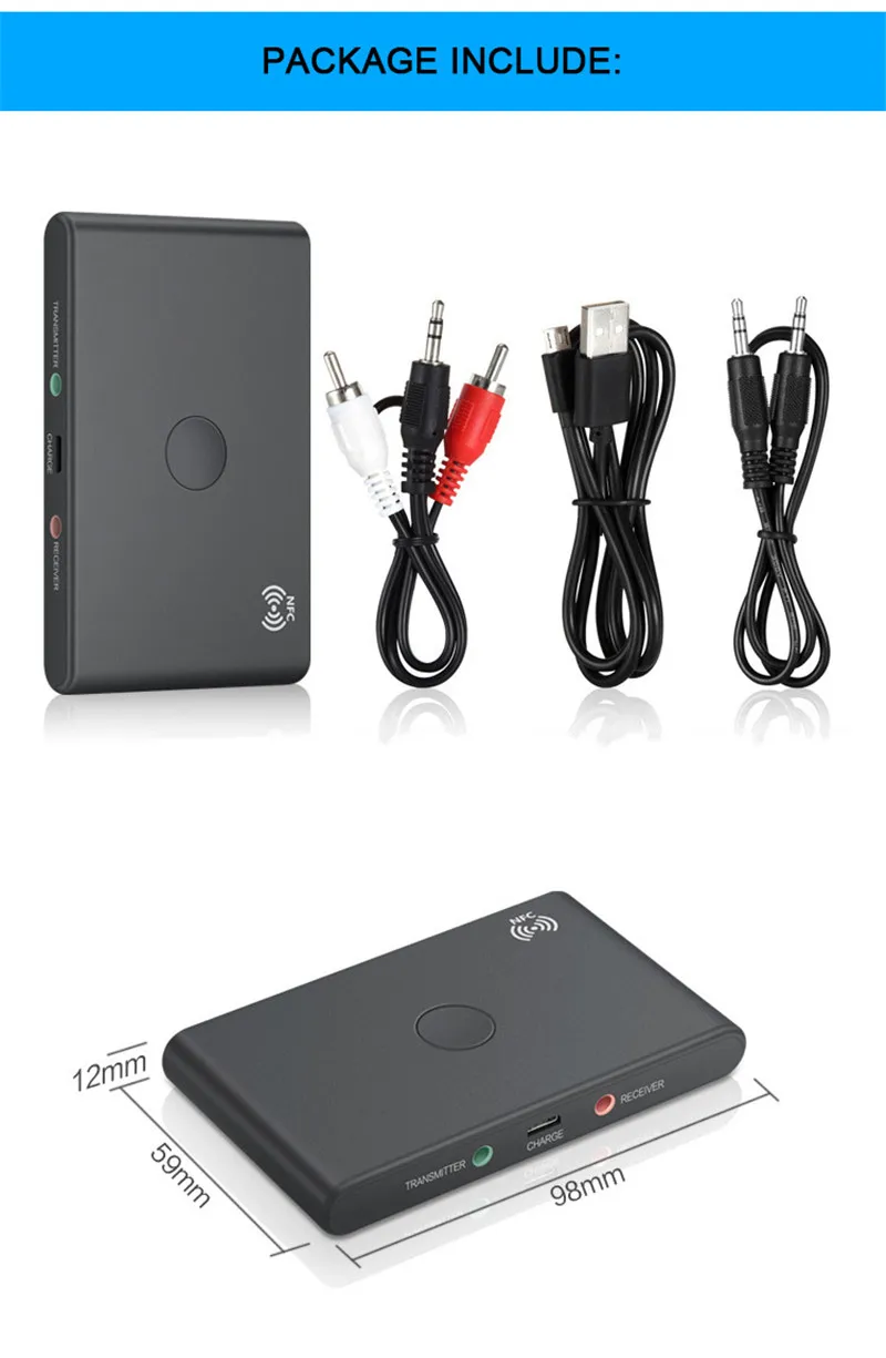 LEORY 3.5mm CSR4.2 Bluetooth Transmitter and Receiver Bluetooth Adapter for TV Headphones Audio For A2DP, AVRCP, LEORY 3.5mm CSR4.2 Bluetooth Transmitter and Receiver Bluetooth Adapter for TV Headphones Audio For A2DP, AVRCP,