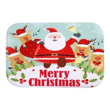 Горячая GCZW-домашний декор веселый рождественский ковер для ванной комнаты напольный коврик столовая 40*60 см красный+ коричневый+ зеленый