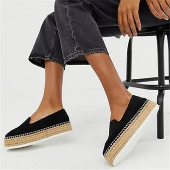 

Laamei Fashion Espadrilles Shoes Slip-on Casual Loafers Women Platform Flats Ballet Comfortable Ladies Shoes Zapatos Mujer
