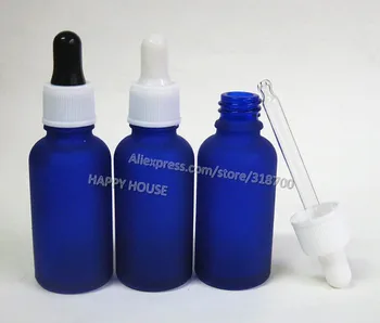 

360pcs/lot Frost Blue 30ml Boston Round Glass Bottles with Dropper,1oz Blue Glass Dropper Bottle