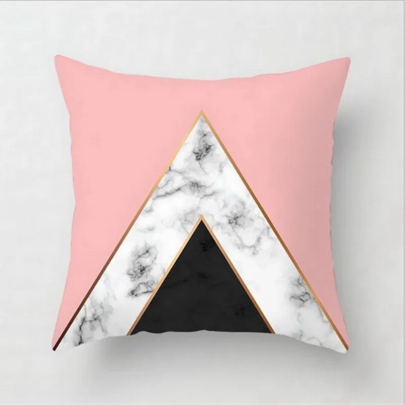 45x45 سنتيمتر هندسية الرخام الملمس غطاء الوسادة سيارة كنبة مكتب رمي المخدة INS الشمال نمط المنزل وسادة للديكور حالات