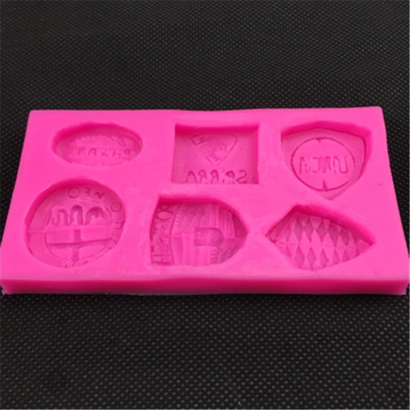 

Silicone Mold Car Logo 6 Kinds Brand-Name DIY Fondant Chocolate Cake Decoration Mould Baking Tool Kitchen Aid Accessories QY102