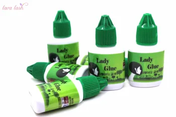

Free shipping 2pcs eyelash extensions glue lady glue green cap 10ml/bottle No Sealed Bag low irritation for sensitive skin