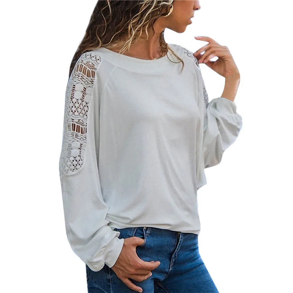  2019 Fashion Women Casual T-shirt Long Sleeve Spring top Hollow Solid T shirt Autumn Tees Femme Lad