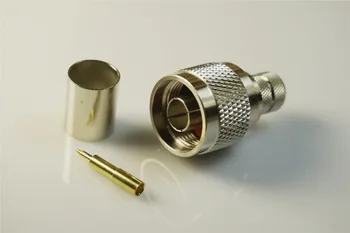 

5 pcs RF Connectors N Straight Plug Connector Crimp Type for RG213 Coaxial Cable threaded coupling