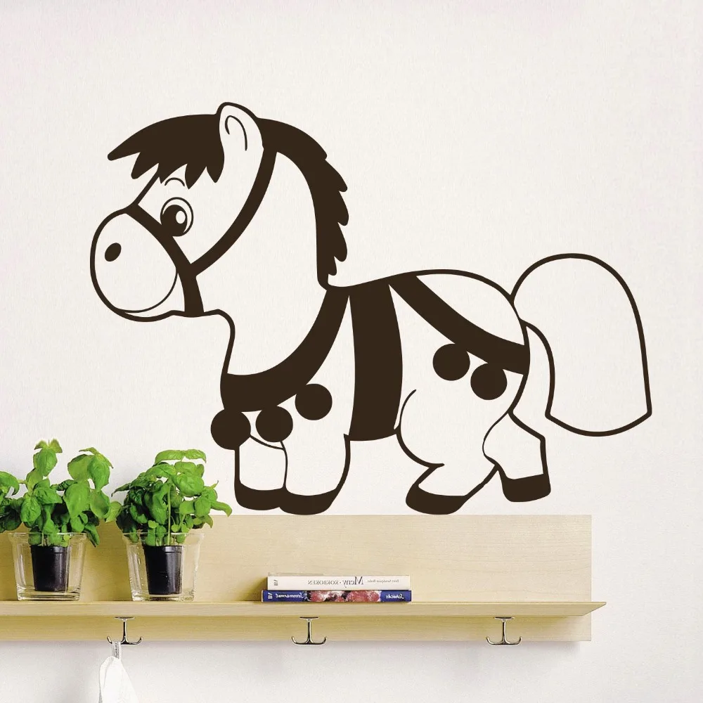 

Cartoon Children Love Home Decor Wall Decal Horse Animal Pony Decals Art Kids Nursery Room Decor Stickers