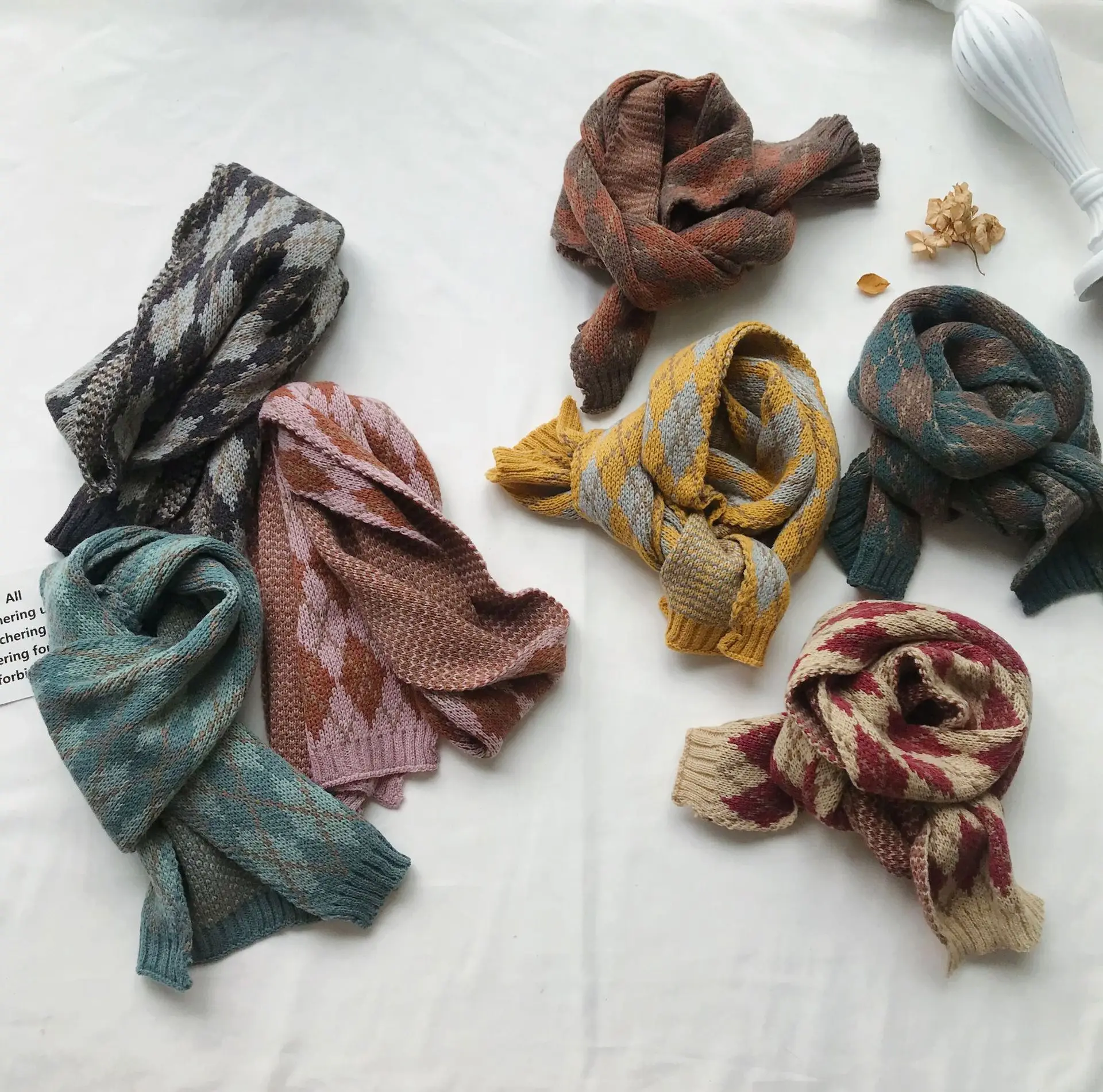 

2018 New Children Knitted Scraf Winter Korean Style All-match Striped Cotton Warm Girl Handkerchief And Boy Neckerchief