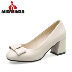 MISAKINSA Женская обувь на высоком каблуке обувь Для женщин, Цвет слипоны туфли-лодочки на толстом высоком каблуке офисная повседневная обувь