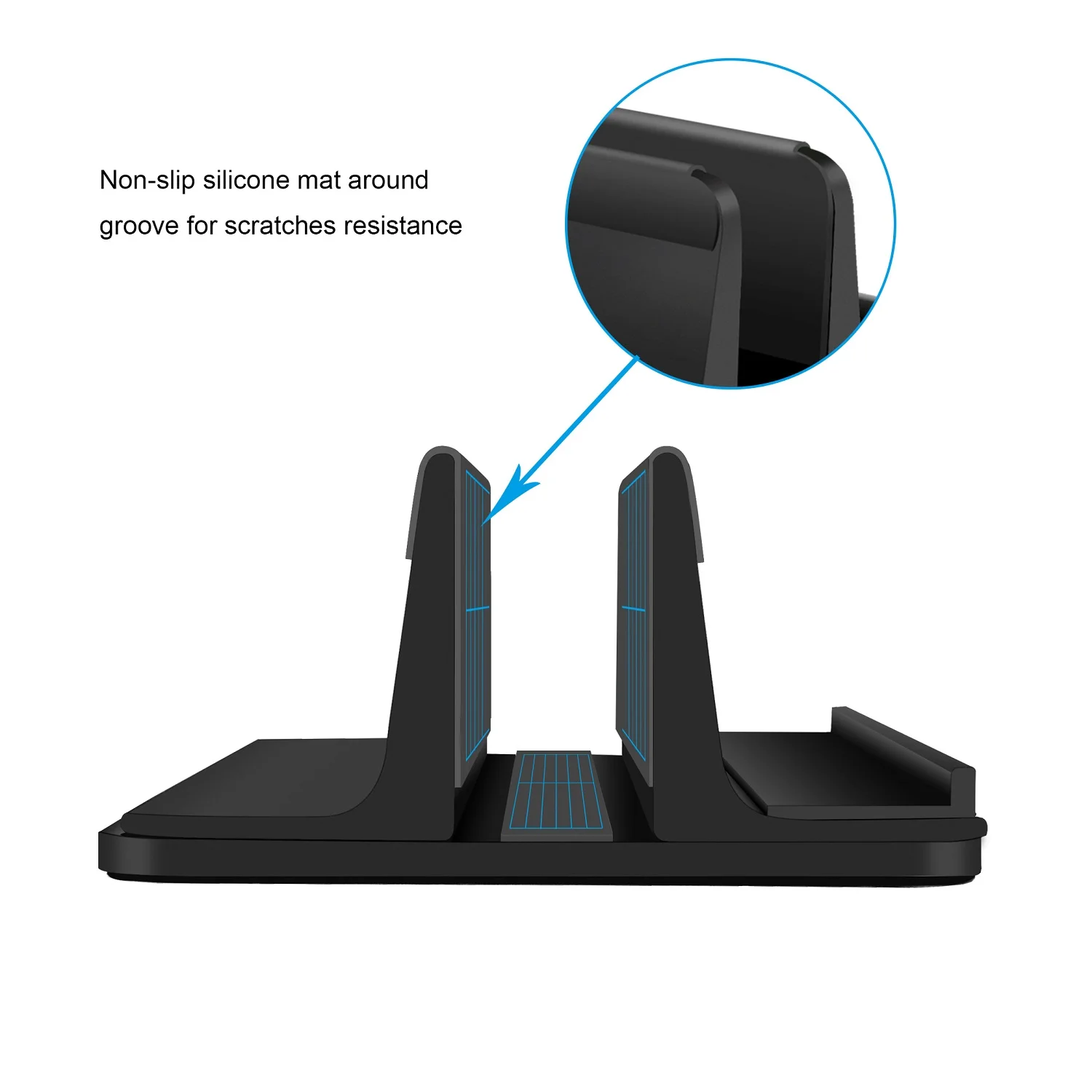 Vertical Laptop Stand for Macbook Air Pro 13 15 Desktop Aluminum Stand with Adjustable Dock Size for Surface Chromebook