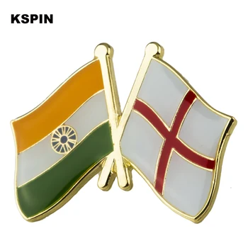 

100PCS India and England Friendship Lapel Pin Bag Decoration Buttons Metal Badges Brooch for clothes XY0341