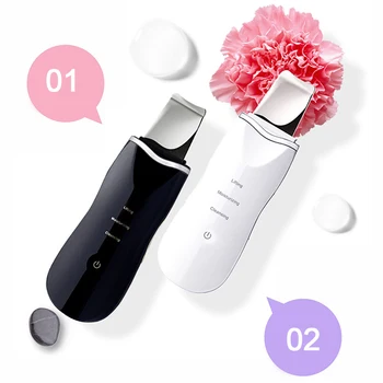 

Ultrasonic Ion Deep Cleaning Skin Scrubber Peeling Shovel Facial Pore Cleaner Blackhead Remover Face Lifting USB Rechargeable 49