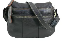 2015 Vintage Women 100% Real Genuine Leather Double Zip Small Double Strap shoulder bag lady Casual Messenger bags free shipping