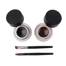 2 шт/партия двойная цветная подводка для глаз Клеящий гель водостойкие макияж инструменты с Кисть для глаз JU10 Прямая