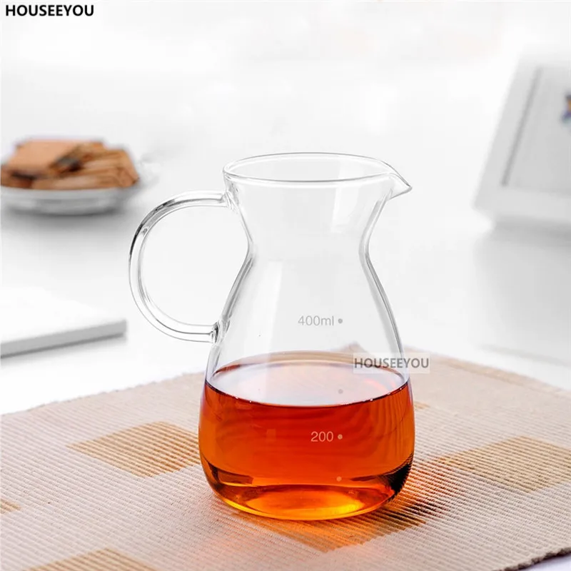 Прозрачный 400 мл многофункциональный чайник стекло сок молоко кофе чайник измерительный кувшин чашка Декантер для красного вина ликер диспенсер