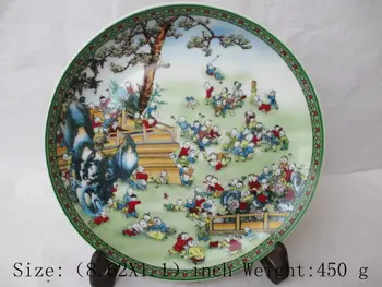

China ceramic color painting porcelain plate figure (one hundred children)