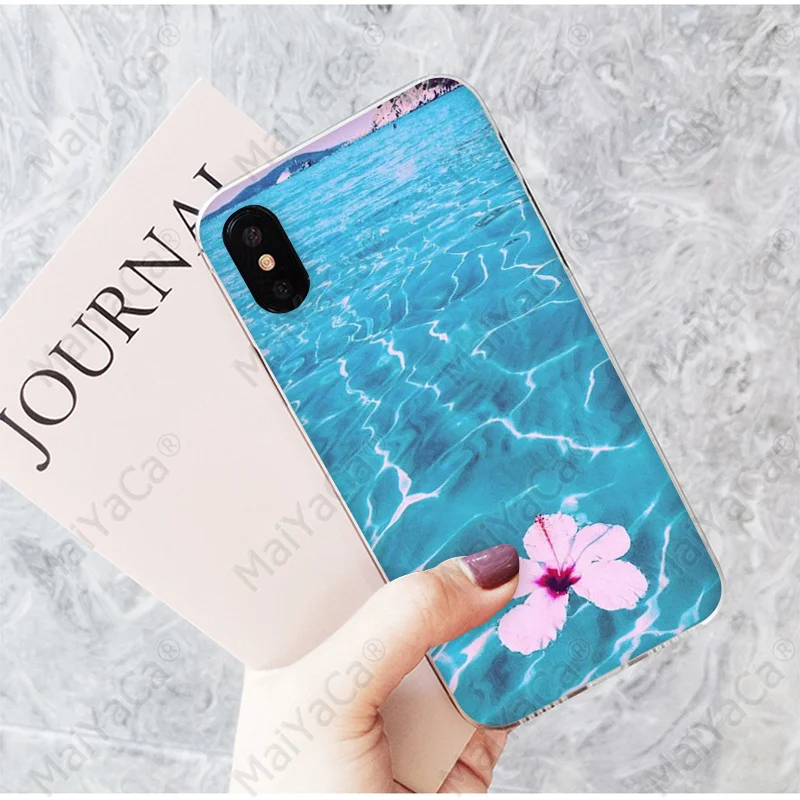 Чехол MaiYaCa Blue sea DIY с красивыми рисунками для телефонов iPhone 7 7plus X XS MAX 6 6S 8 8Plus 5 5S XR - Цвет: A4