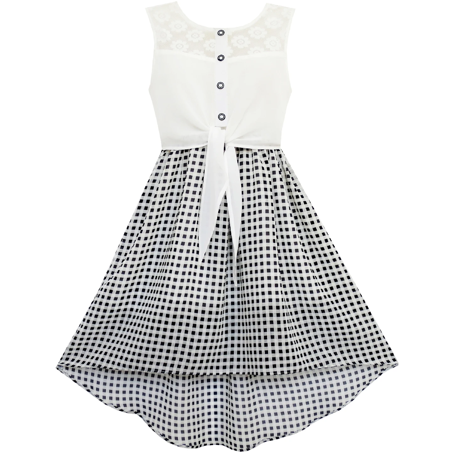 Sunny Fashion платья для девочек новогодние костюмы Кружево в Шифон В полоску Черный