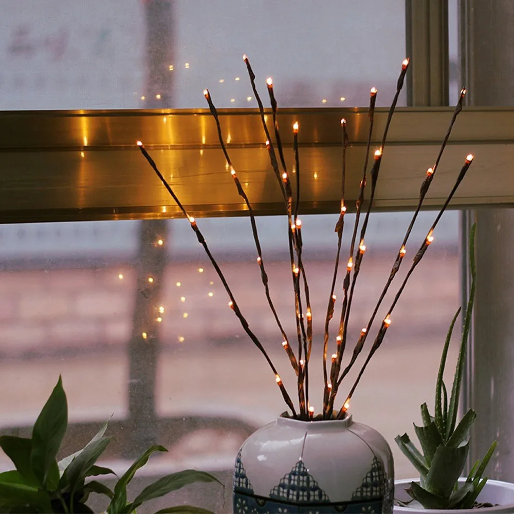 Новое поступление светодиодный светильник "Ветка ивы" Цветочные Огни 20 лампочек для дома Рождественская вечеринка садовый декор светящиеся вечерние принадлежности