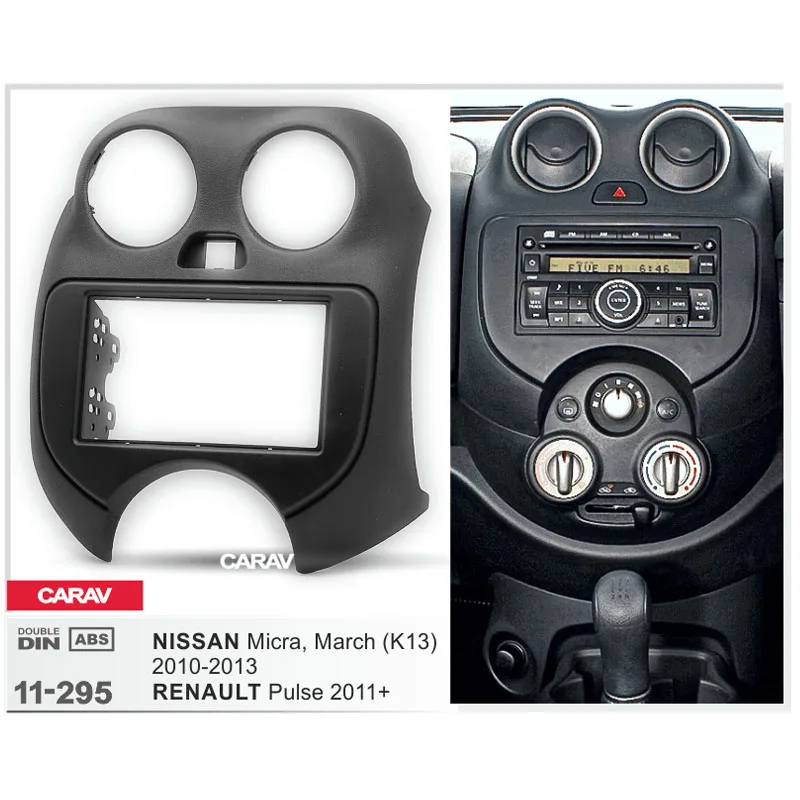 CARAV Double Din Radio Bezel Kit For Honda Fit/Jazz - Manual Climate Controls (Part #11-464-45)