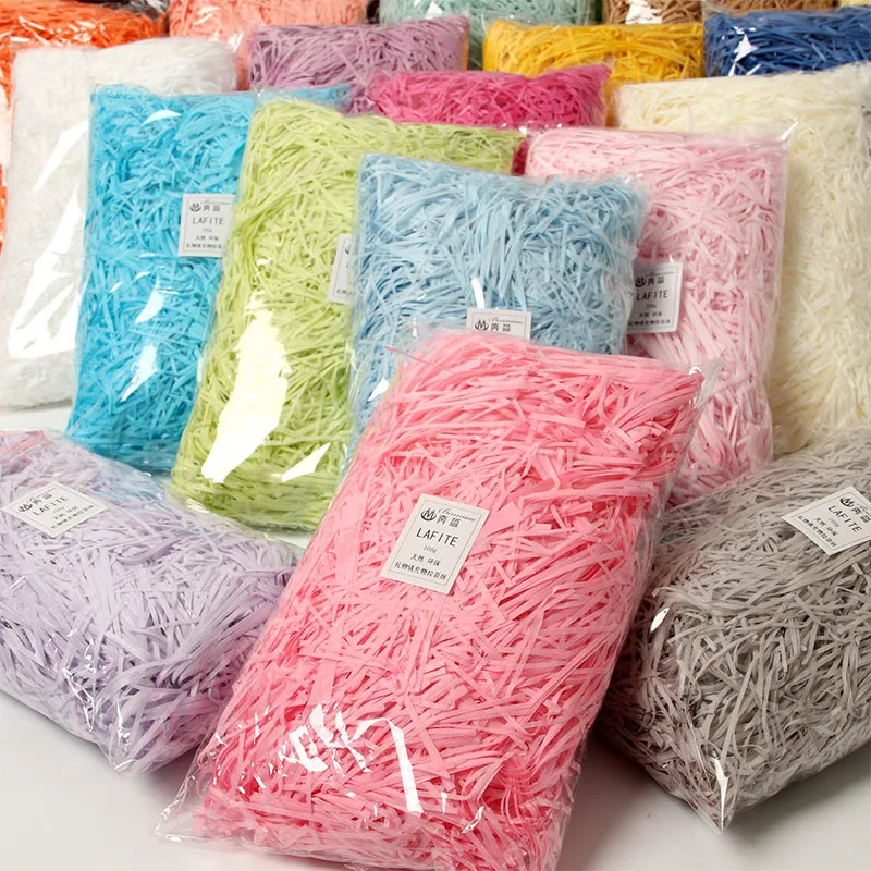 100g Colorful Shredded Crinkle Paper Gift Box Filler Craft Party Craft Paper Decoration Practical Candy Boxes DIY Packaging