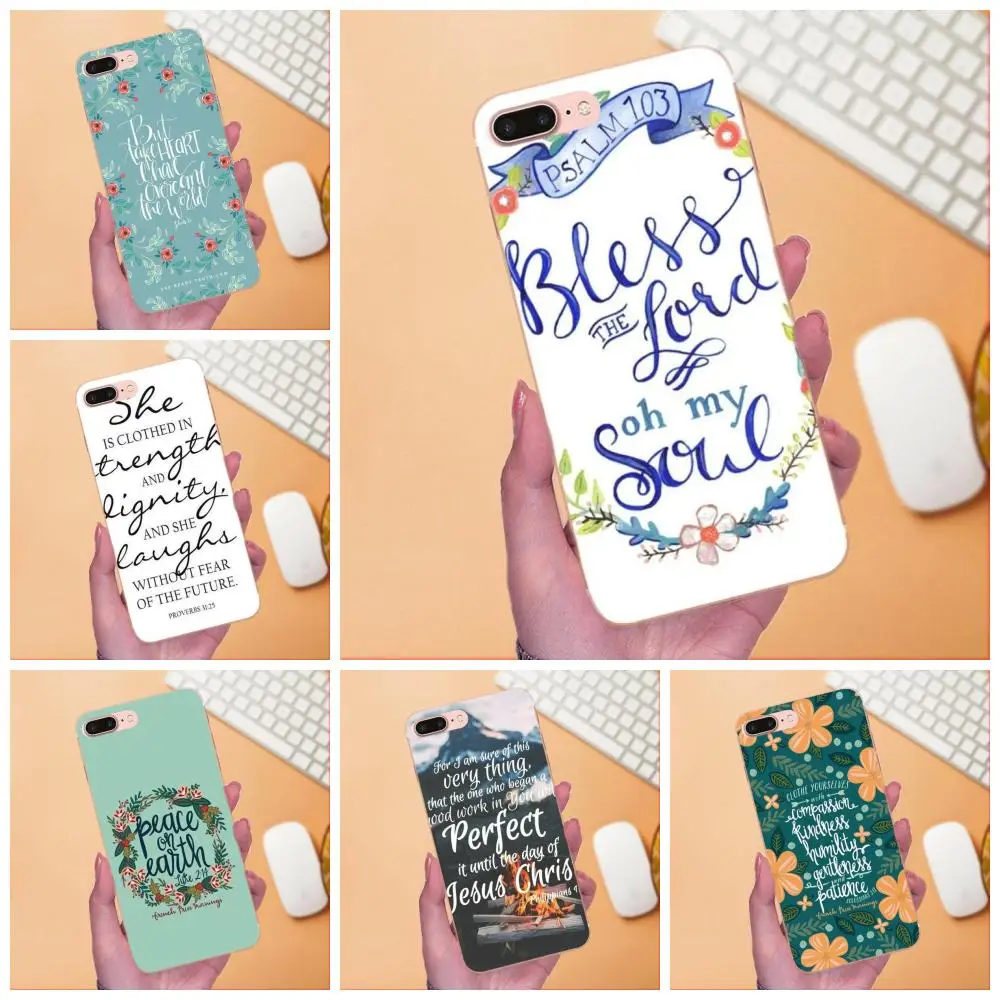 Для Apple iPhone 4 4S 5 5C 5S SE 6 6S 7 8 Plus X XS Max XR Мягкий ТПУ дизайн Библейский стих филиппийский
