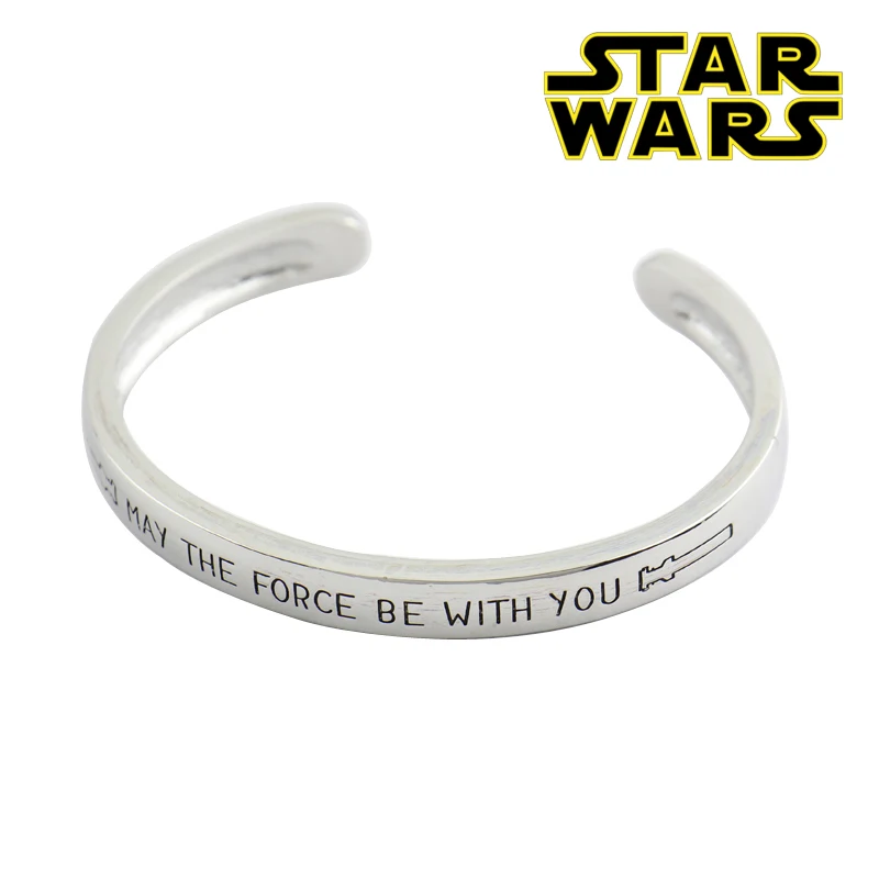 

Bangles Bracelet the Force Awakens may the Force be with you Hand Stamped Open Bangles Lightsaber Trendy Jewelry Bracelet Men