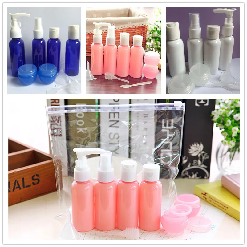 

Refillable Travel Bottles Set Package Cosmetics Bottles Plastic Pressing Spray Bottle Makeup Tools Kit For Travel Vaporizer Hot
