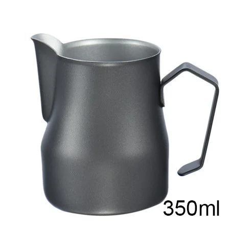 High Quality Stainless Steel Milk Frothing Pitcher Jug Espresso For Coffee Moka Cappuccino Latte Drinks Barista Craft - Цвет: 350ml Black