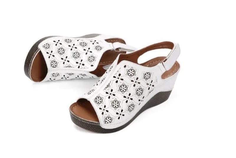 Г., новые открытые туфли из натуральной кожи с принтом женские модные босоножки элегантные удобные летние женские босоножки на танкетке