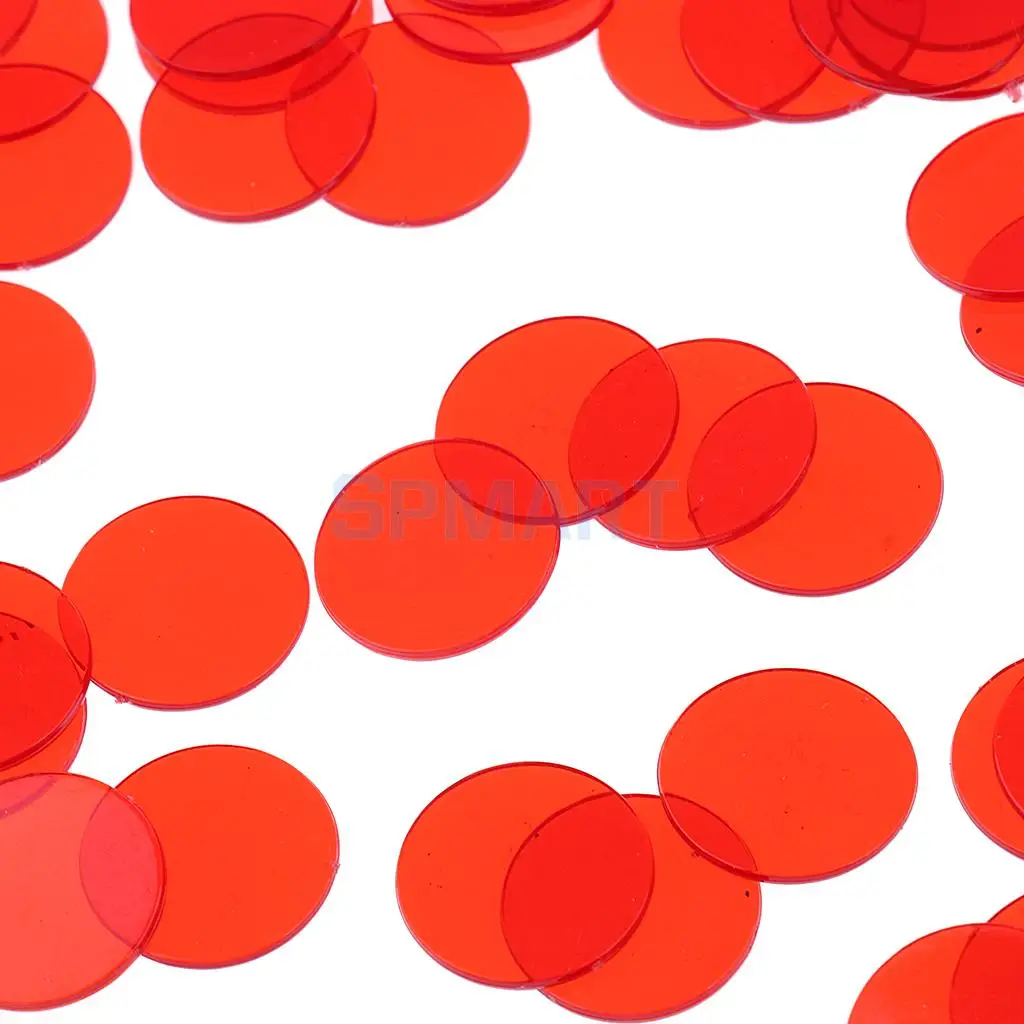 100x Translucent Bingo Chips 3/4 Inch Poker Chips for Bingo Poker Board Game Cards Casino Accessory Novelty Toys Mixed Color