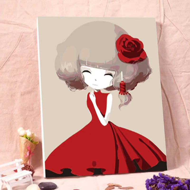 Frame Cartoon Figure Landscape Diy Painting By Numbers Handpainted Wall Artwork Pictures Unique Gift For Kids Adult Home Decor (5)