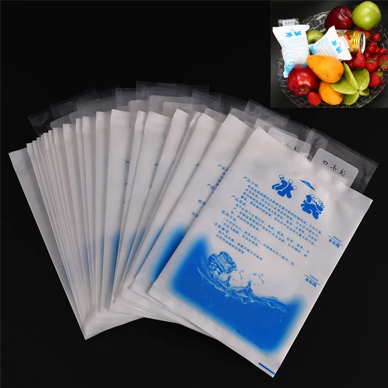 10PCS Food Storage For Car Ice Gel Packs Cubes Physical Cold Therapy Cooling Pack Retain Freshness Reusable Plastic Cooler Bag