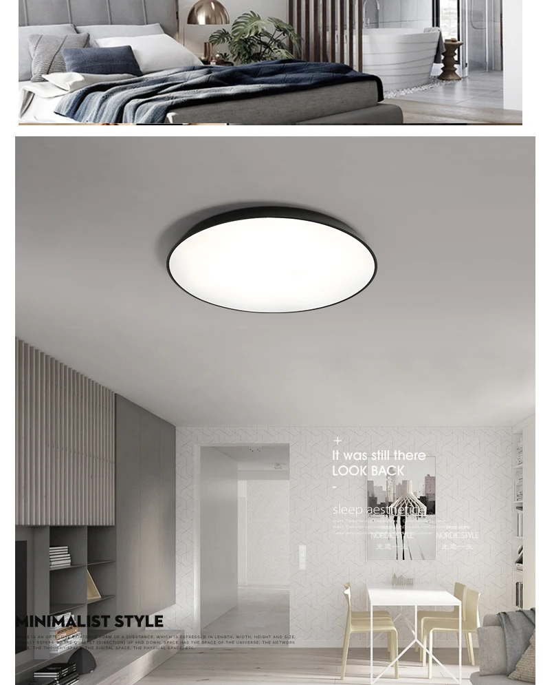 NEO Gleam ультра-тонкие современные светодиодные потолочные лампы для гостиной спальни белый/черный AC85-265V стильный потолочный светильник