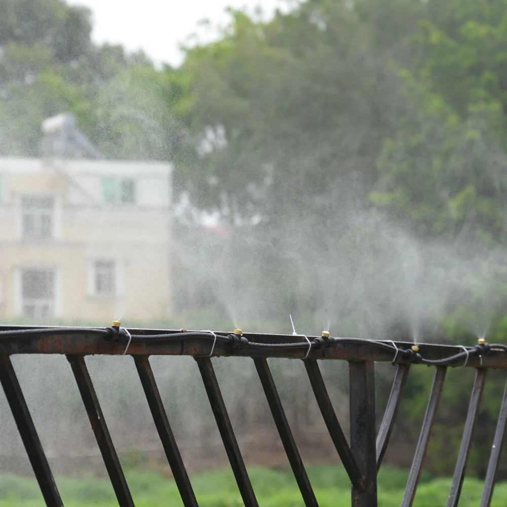 Fogger распылитель воды наборы Сад небулайзер открытый запотевание системы водяного тумана для теплицы сад патио полива водяных колец