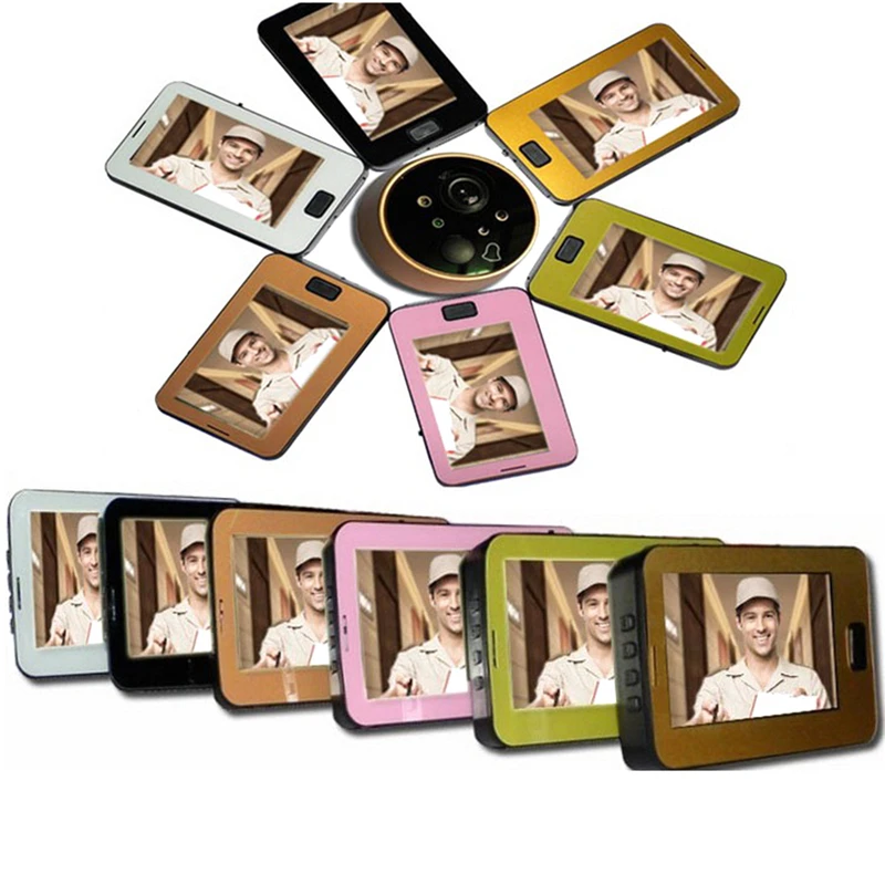 

Door Bell Camera Ring Security 4.3 inch Color Screen Camera Video With LED Lights Video Door Viewer Outdoor Security Mini Camera
